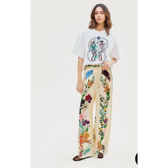 No Brand Pants - Sophisticated Print Satin Pant